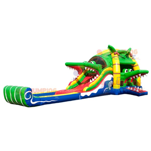 Springkussen Super Krokodil XL met plonsbad Springkussen Super Krokodil XL met plonsbad