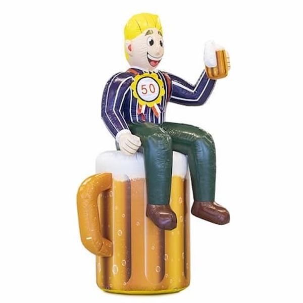 Opblaasfiguur Abraham op bierglas