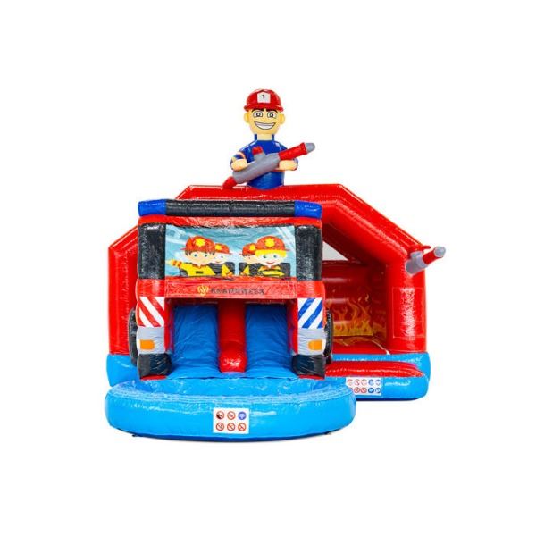 Springkussen Midi Summer Brandweer Dubbelslide met Plonsbad Verwacht april 2025