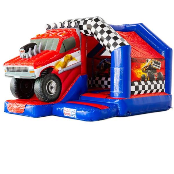 Springkussen Midi Monstertruck Rood Springkussen Midi Monstertruck Rood