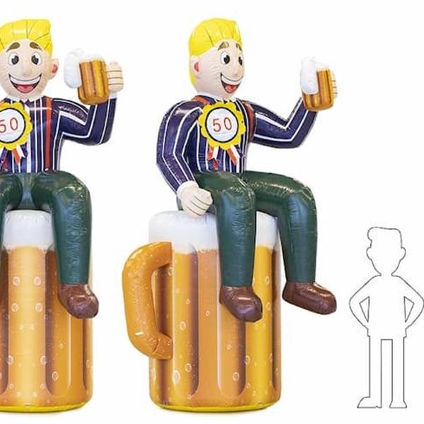 Opblaasfiguur Abraham op bierglas